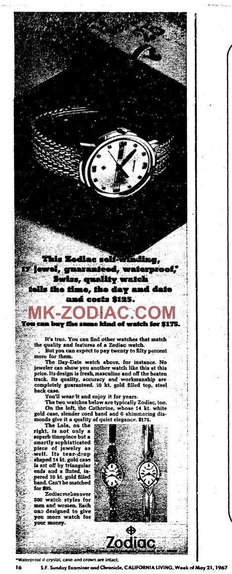 Zodiac watch ad 05-21-67